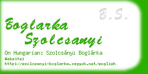 boglarka szolcsanyi business card